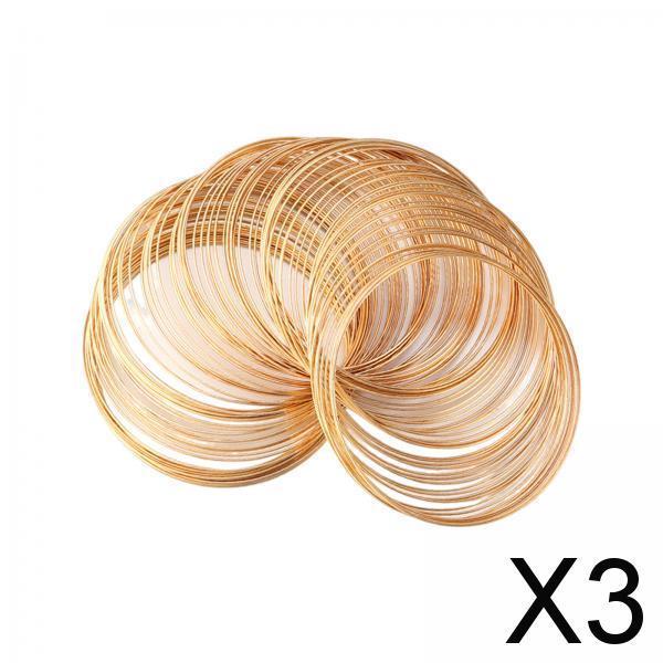 3xMemory Wire for Jewelry Making Beading Wire for Bangle Handmade Gold