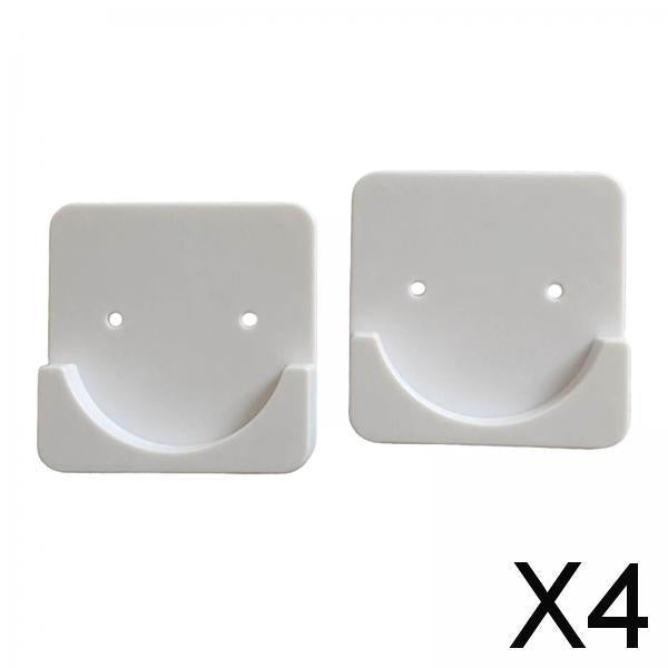 4xAdhesive Shower Curtain Rod Holder for Home Closet Hotel Square White