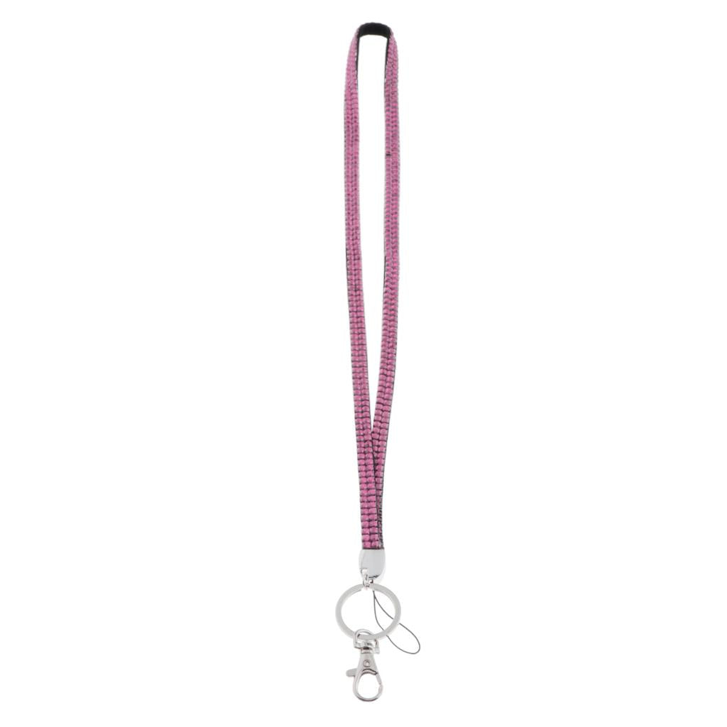 Lanyard ID Badge Card Holder Strap Sparkling Phone Neck Straps Pink