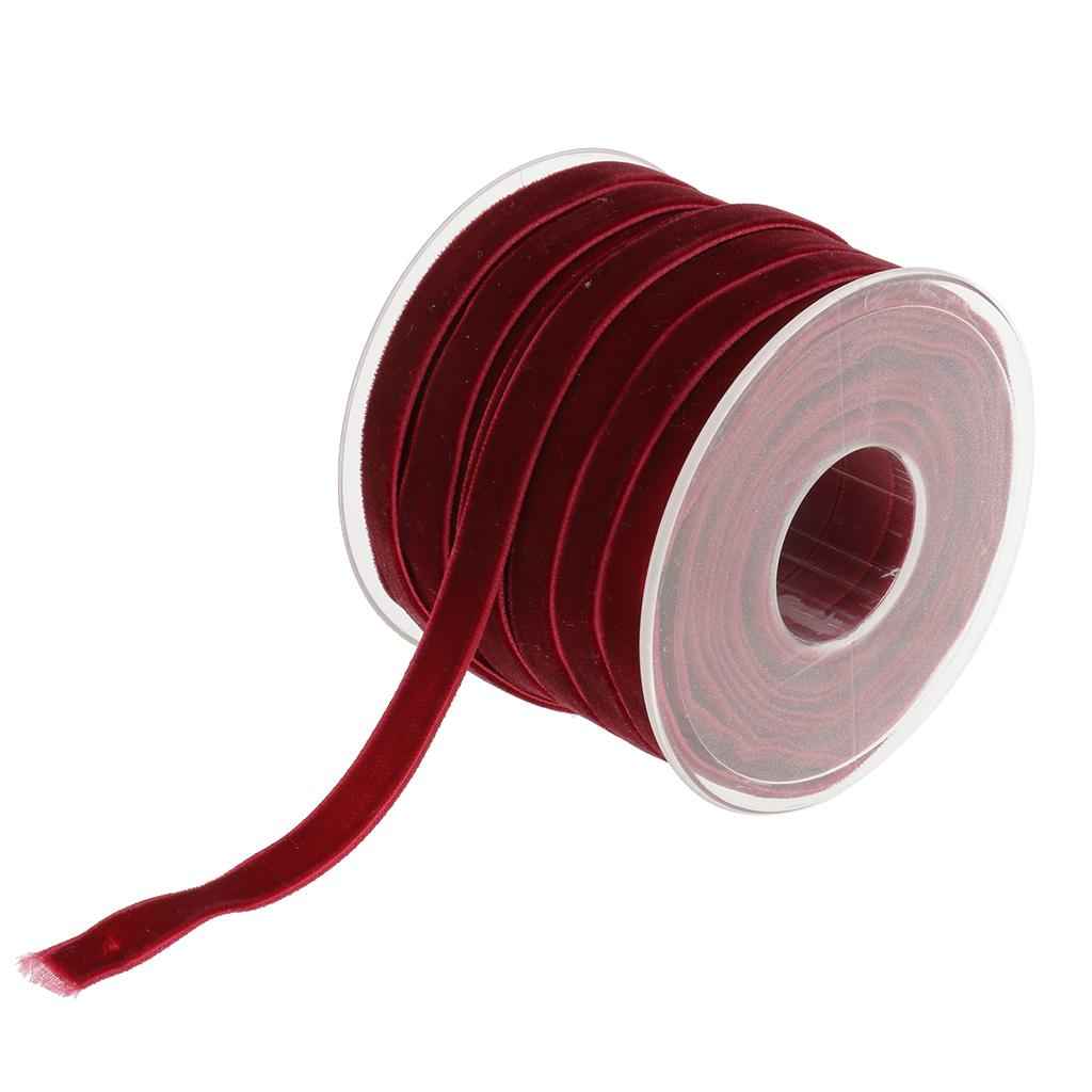 20 Yard 10mm Wide Velvet Ribbon Roll for Crafts wine red
