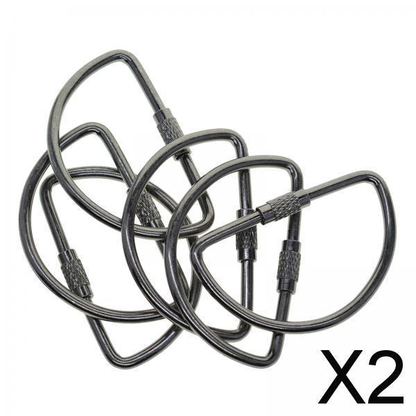 2x6 Pieces Screw Lock Key Ring Keychain Rings Durable Steel Key Holder Key Fob