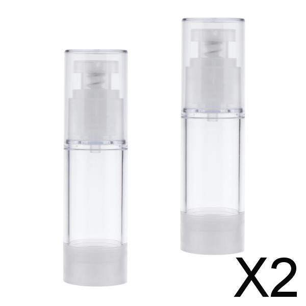 2x2 Pieces Empty Lotion Cosmetic Cream Bottles Airless Pump Dispenser 30ml