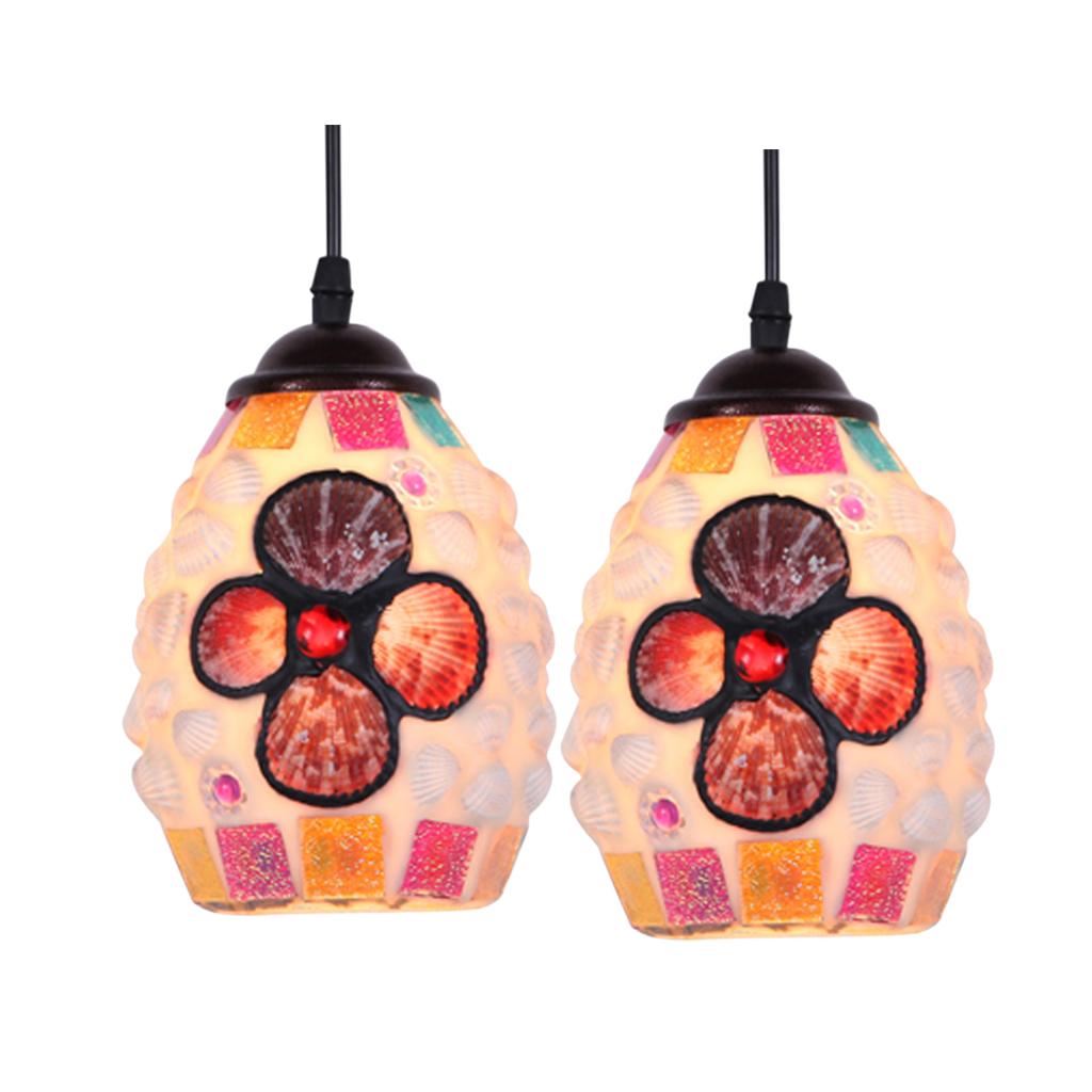2Pcs Retro Colorful Ceiling Pendant Lamp Light Chandelier Shade Lampshade 5#