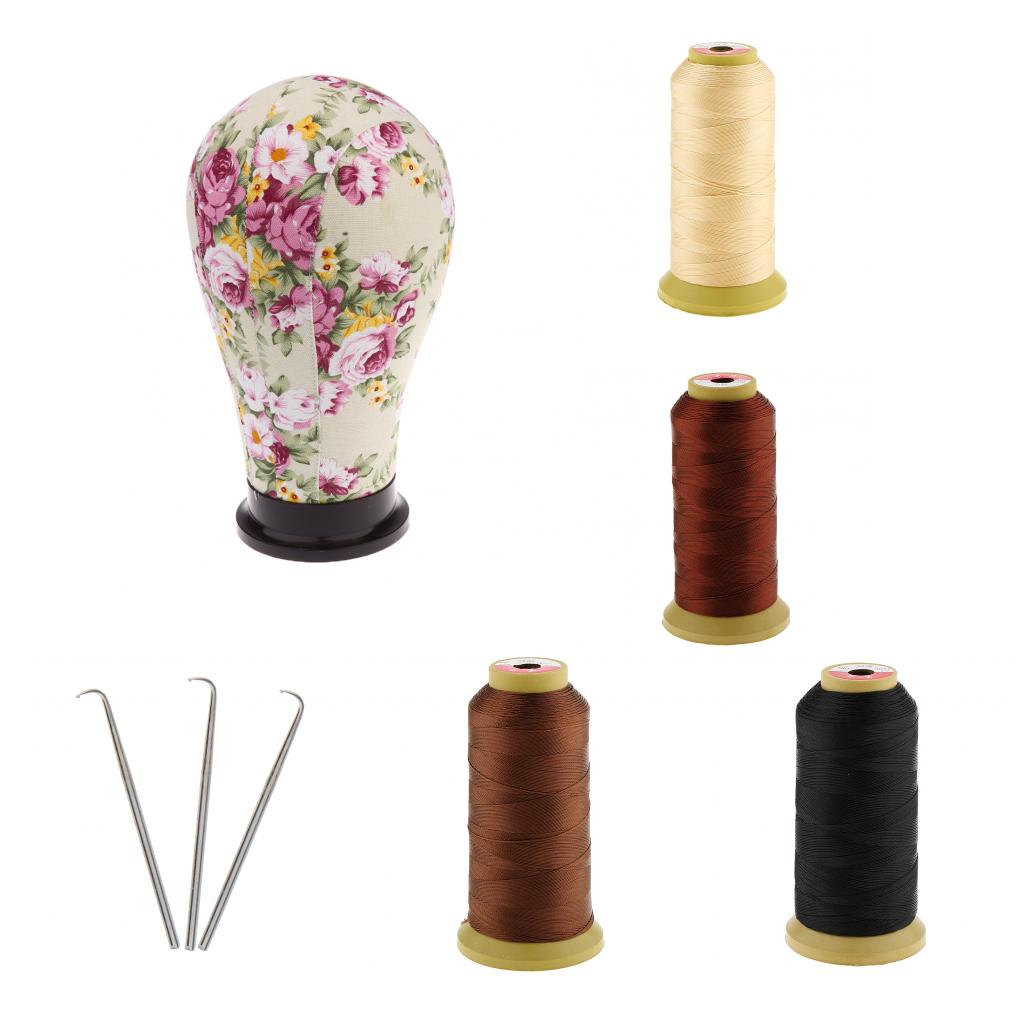4 Sewing Thread Crochet Hook Needle Manikin Head Model Wig Hairpieces Making