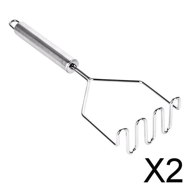 2xStainless Steel Potato Masher Hand Potato Mincer Kitchen