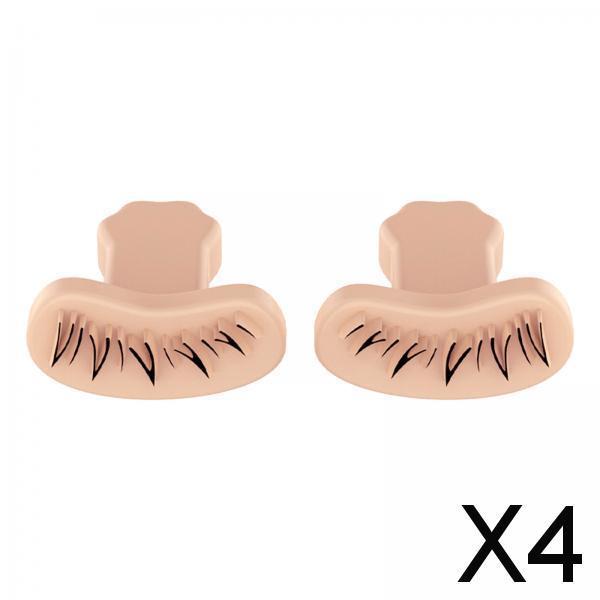 4x2x Eyelash Stamps Stencil with Handle Lazy DIY Lower Lashes Eyelash Template Skin color