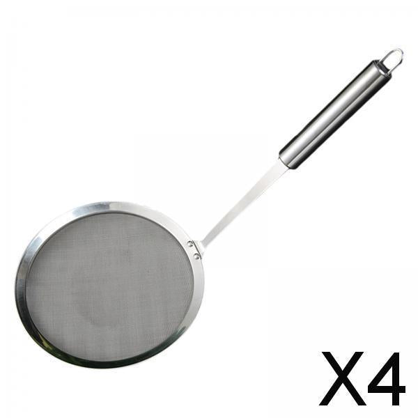 4xStainless Steel Skimmer Spoon Durable Multi Use Skimming and Foam