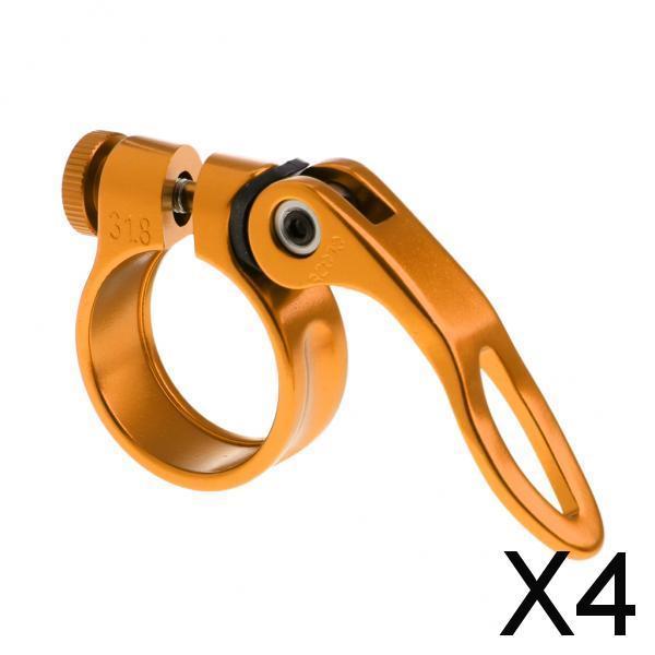 4xSeatPost Clamp Tube Clip Quick Release Mountain Road Bike Part 31.8mm Gold