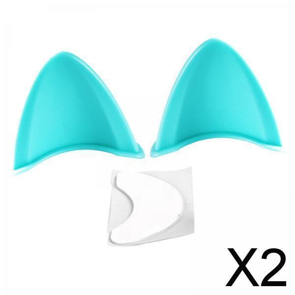 2xHelmet Cat Ears Decoration Interchangeable for Motorcycle Helmets Ski Blue