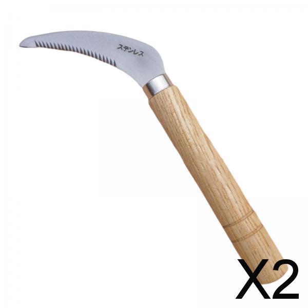 2xSod Sickle Hand Hoe Weeder Removal Japanese Weeding Sickle for Flower Bonsai