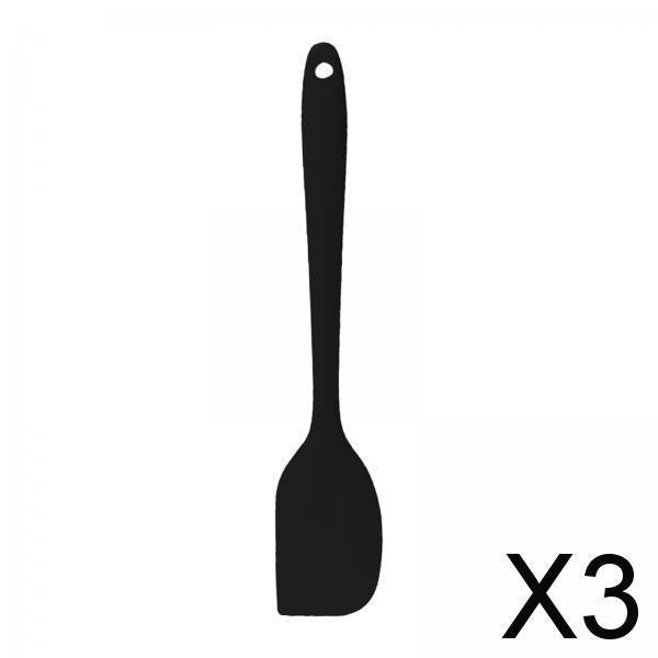 3xKitchen Silicone Spatula Durable Easily Clean Food Mixing Spatula for Baking Black