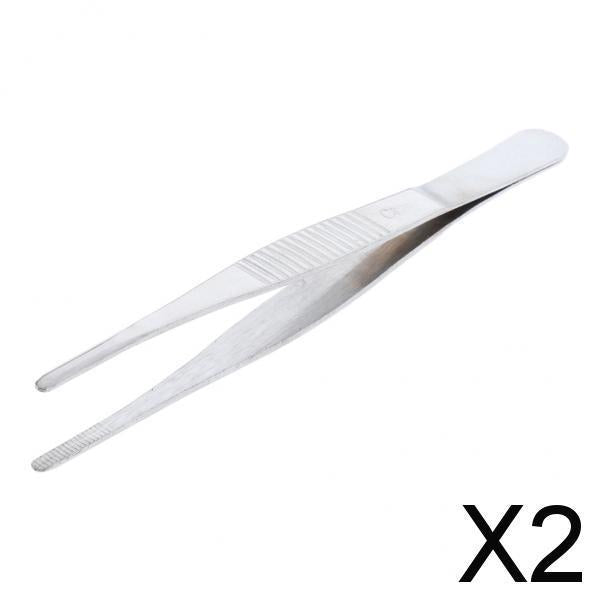 2xStainless Steel Tweezers 12.5 cm / 5 inch for Chemistry Experiment