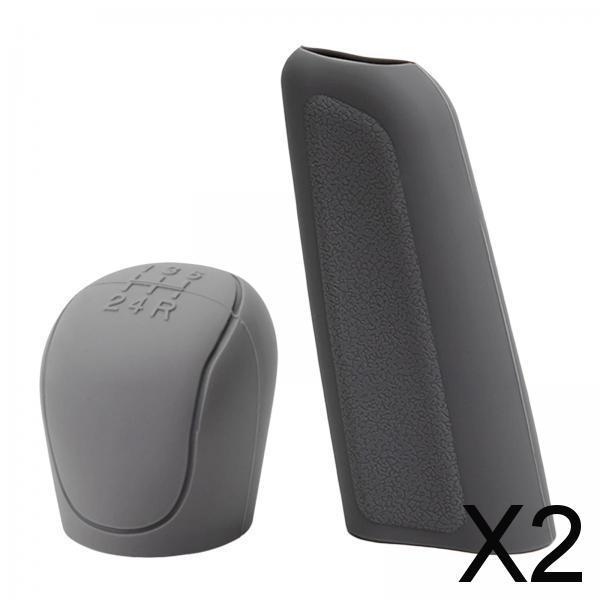 2xAutomotive Gear Shift Knob Cover Protective for Ford Focus Replacement Gray Set