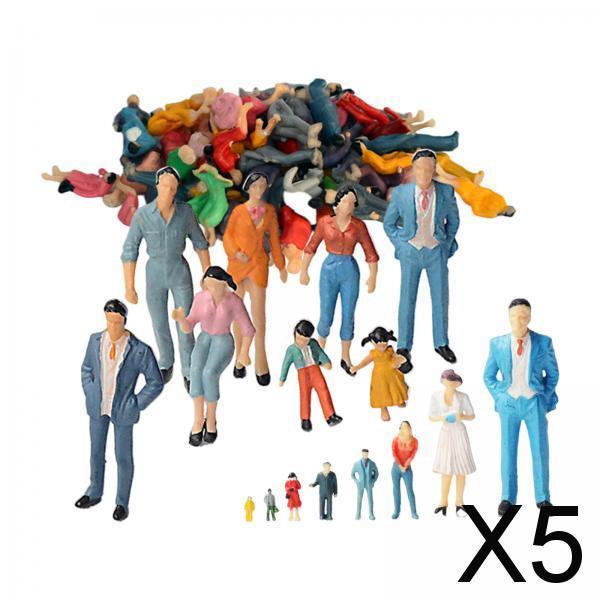 5xHand Painted Figures Assorted Poses Sand Table Tiny Scenery Decorative 100pcs 150th
