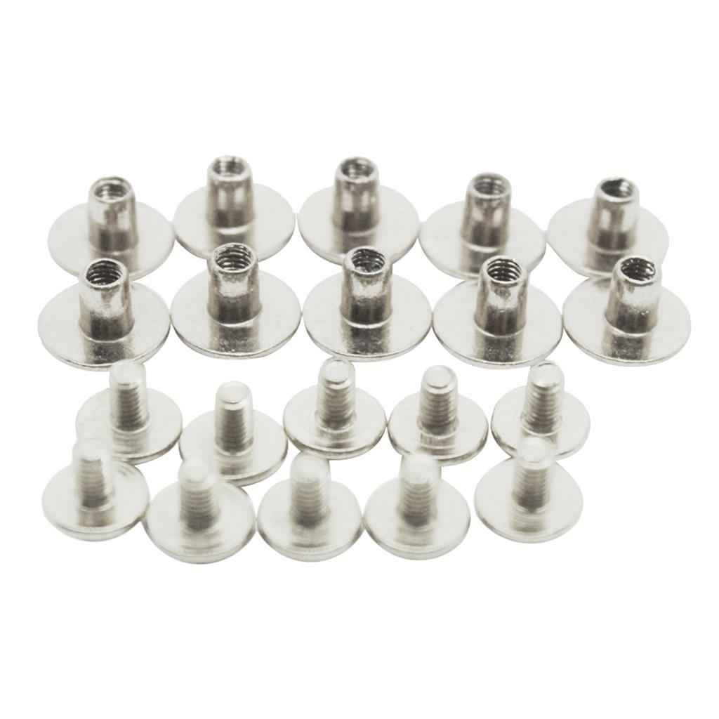 10PCs Metal Silver Chicago Button Screws Nail Rivets for Album Bookbinding Leather Craft Decor