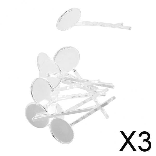 3x10 Pieces Hairpin Hair Clips Hairpin Base Setting Cabochon Cameo Trays