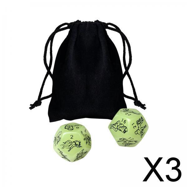 3x2 Pieces Couples Multi Sided Game Dices for Valentines Day Bedroom Card Game position