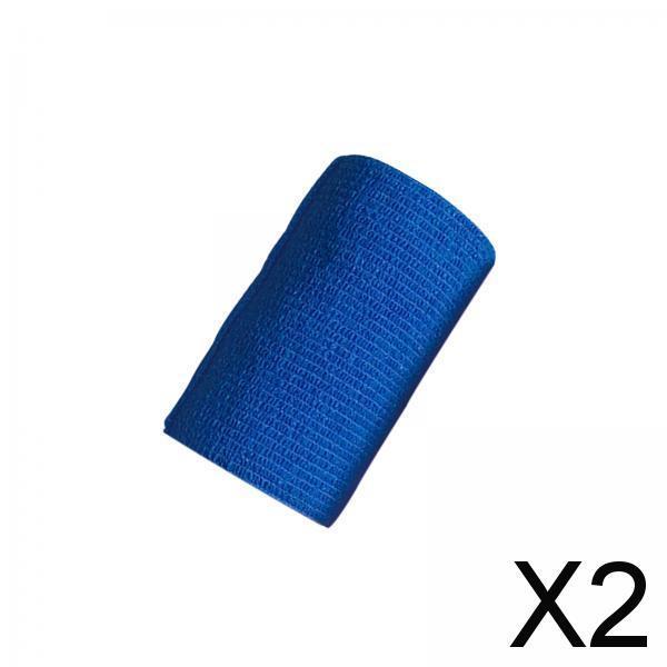 2xVet Wrap 4 inch Wide Non Woven Elastic Self Adherent Wrap for Dogs Pet Ankle Blue