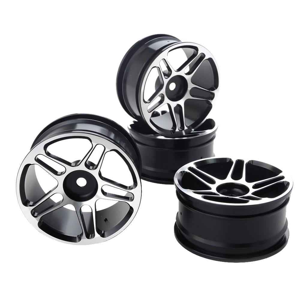4x Aluminum 12mm Hex Wheel Rims for 1/10 RC Model On-road Racing Drift Car