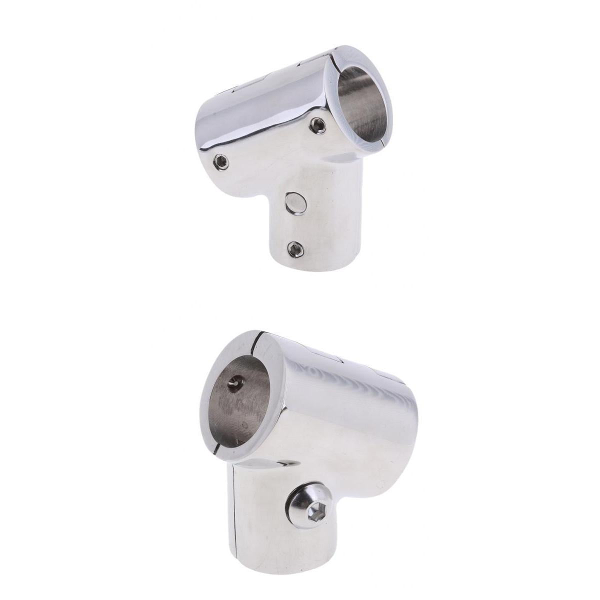 22mm 25mm Boat Handrail Fitting 60 Degree Tee 3 Way - 316 Stainless Steel