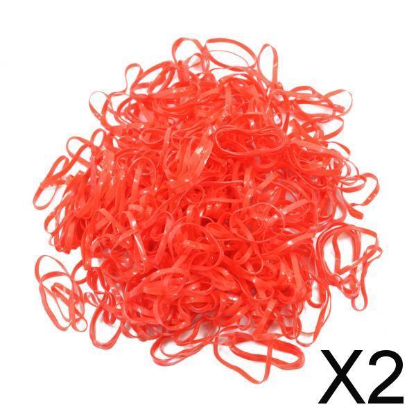 2x Rubber Band Ponytail Holder Rubber Hair Decoration Hair Elastic Red