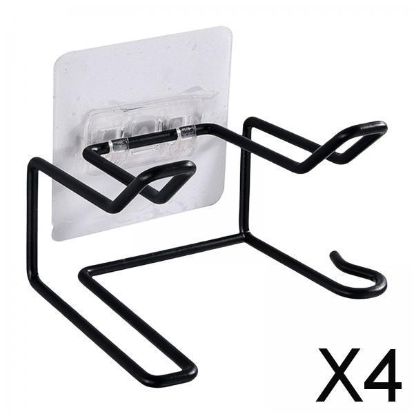 4xHair Dryer Holder Bathroom Storage Box Shelf Hanging Rack for Straightener Black Style A