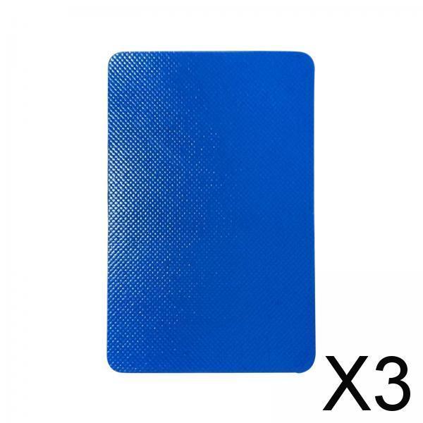 3xBoat Repair Patch 10cmx15cm PVC Repair Patches for Dinghy Raft Repair Tool Blue