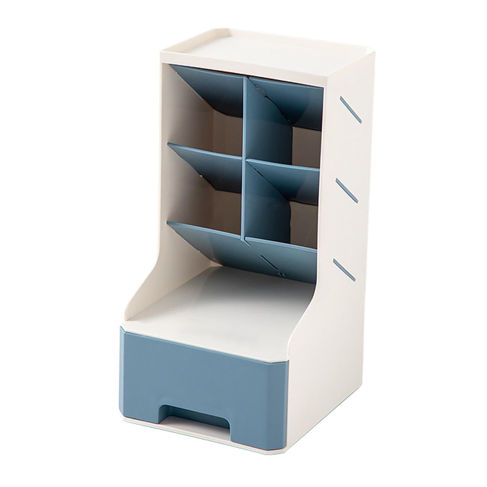 Large Capacity Desktop Storage Organizer Desk Organizer for Office Home Blue