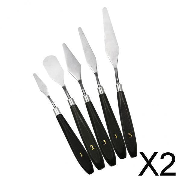 2x5 Pieces Assorted Set Stainless Steel Spatula Painting Oil and Acrylic