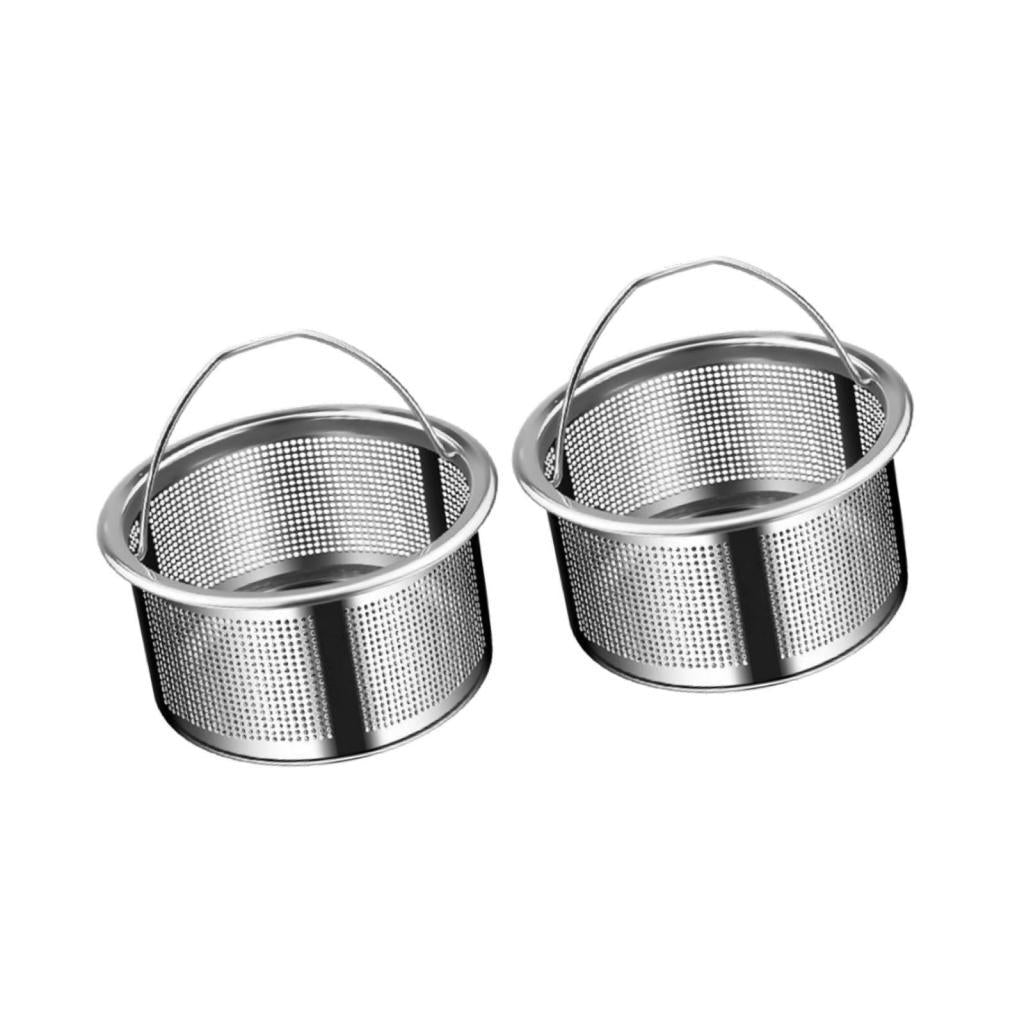 2xKitchen Sink Strainer Drain Strainer with Handle for RV Restaurant Household 304 Steel 4.7cm
