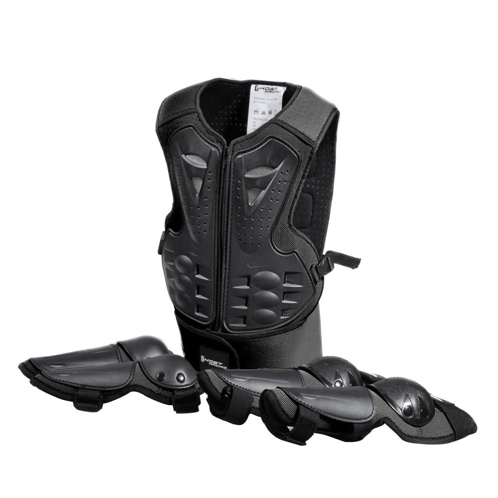 Kids Skateboard Cycling Skating Body Protector Elbow Knee Pads Gear Black