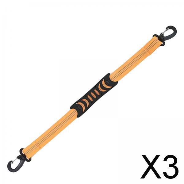 3xPortable Skating Shoes Carrier Strap with End Hooks Belt Ski Boot Strap Orange