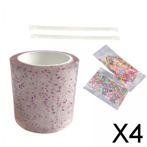 4xNano Tape Bubble Kit Adults with Straws Waterproof Non Marking Adhesive Tape Style A