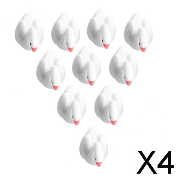 4xWhite Cygnus Lake Model Sculpture Set for Fairy Garden Dollhouse Decoration