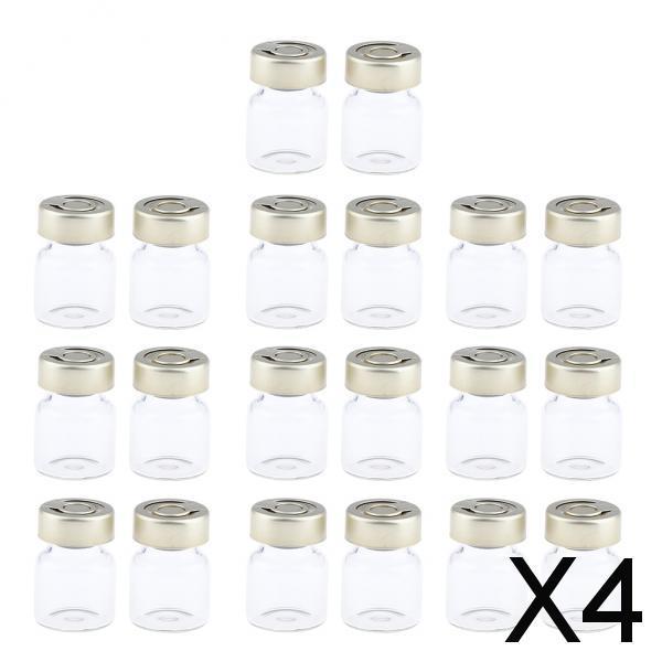 4x20Pcs Empty Glass Vials Bottles Liquid Containers 3ml