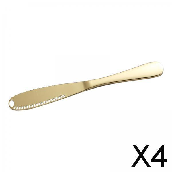 4xStainless Steel Butter Knife Sandwich Spreader Grater Slicer Golden