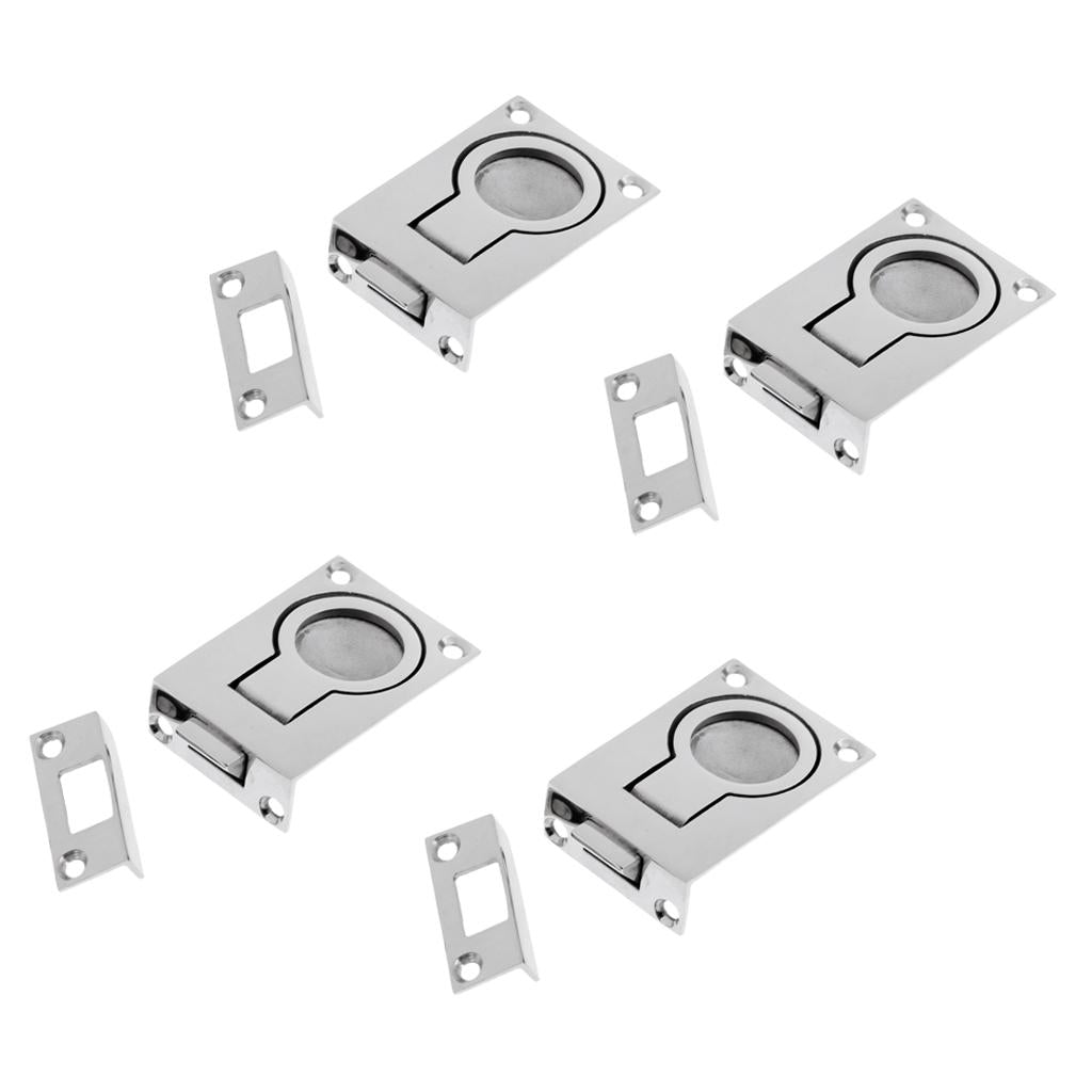 4 Pack Boat Door Hatch Cabinet Lift/Pull Ring Slam Latch 316 Stainless Steel