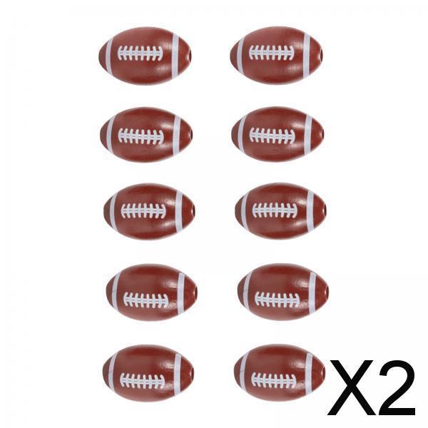 2x10Pcs Small Oval Wooden Beads Rugby Ball DIY for Jewelry Craft Making Kids
