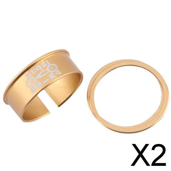 2xBicycle Bike Bottom Bracket Washer 24mm to 22mm Axis Conversion Set Gold