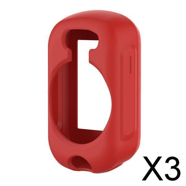 3xNew Silica Gel Case Shell Waterproof For Garmin edge130 GPS Watch Red