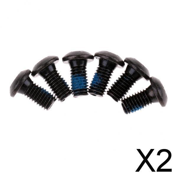 2x6pcs M5x12mm Steel Bicycle Disc Brake Rotor Bolts Bike Disk Rotor Screws