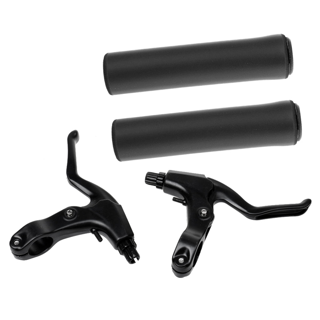 Bike Silicone Gel Handlebar Grips and Bike Alloy Front Rear V Brake Levers
