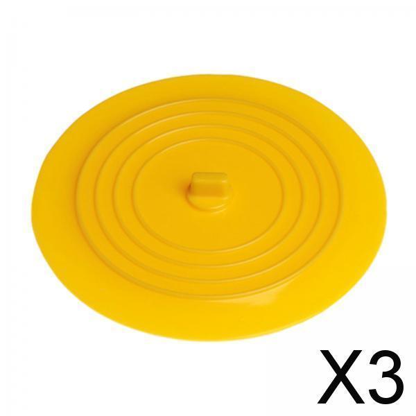 3xSilicone Tub Stopper Bathtub Drain Stopper Sealing Sink Stopper Yellow