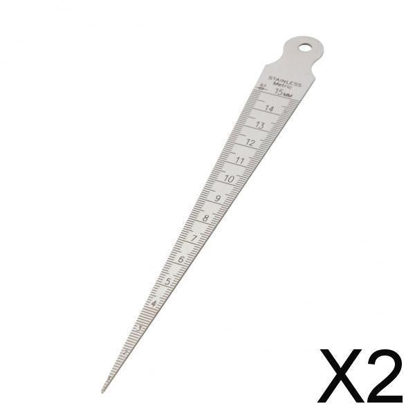 2xWedge Gauge Hole-Diameter Ruler Taper Gap Measurement 1-15mm (0.86mm Depth)