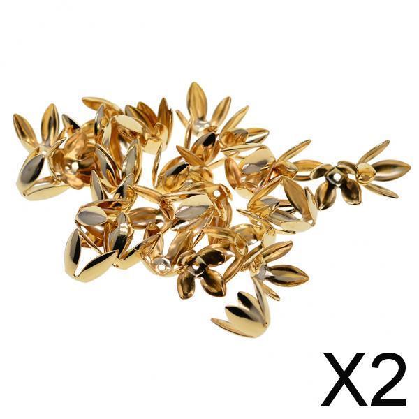 2x50Pcs adjustable Lily Flower Metal Fringe tassel cap DIY beads crafts supply