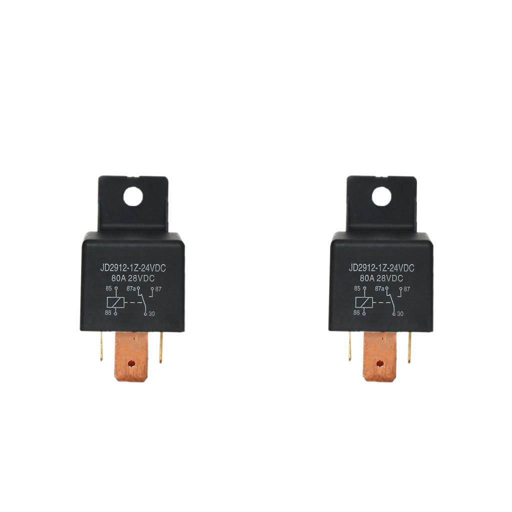 2 Pieces JD2912-1Z-24VDC Car DC28V 80A 5Pin Changeover Switch SPDT Relays