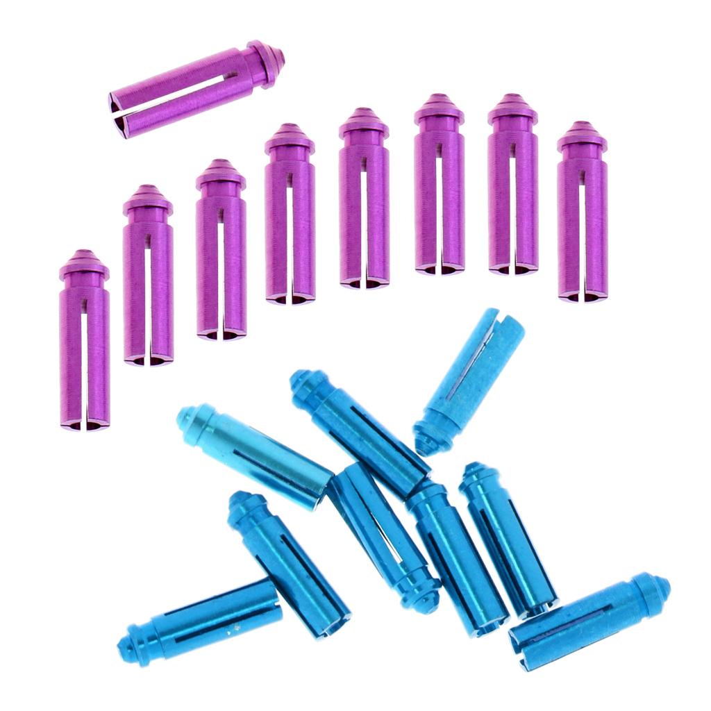 18 Pieces Anodised Aluminum Dart Flight Savers / Protectors Purple + Blue