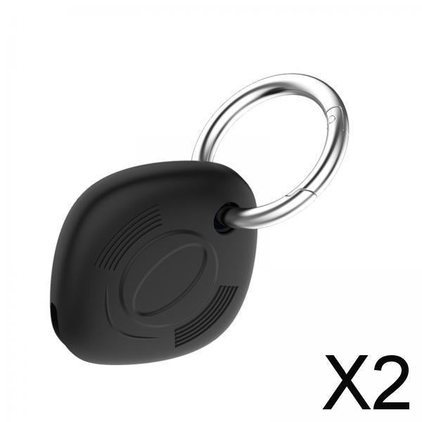 2xSilicone Case for Samsung Galaxy SmartTag Tracker Cover with Keyring Black