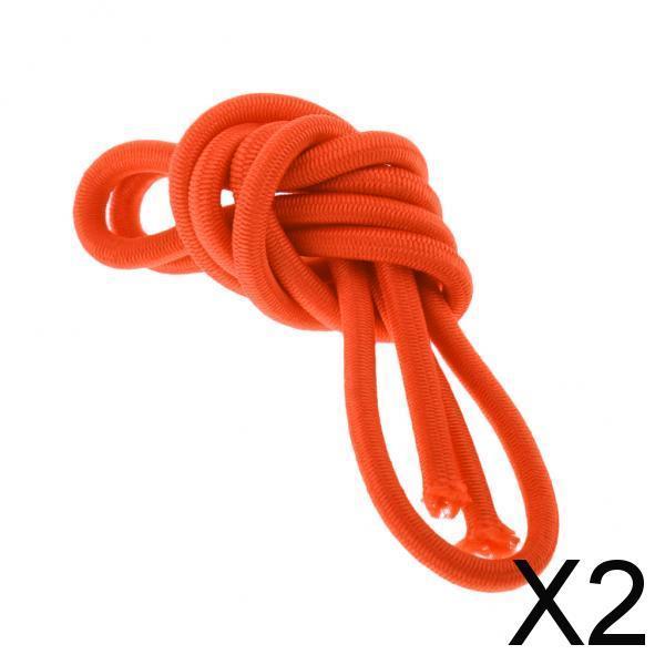 2x6mm Elastic Bungee Rope Shock Cord Tie Down Roof Rack UV Stable Orange 2m