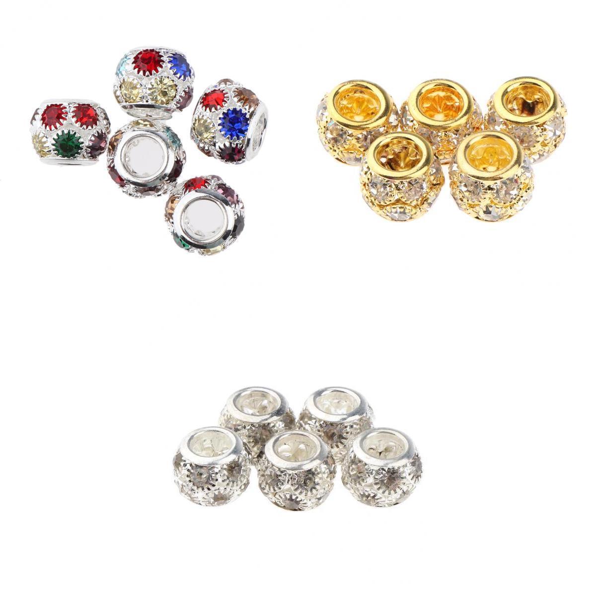 15pcs Dreadlock Hair Beads Hair Braid Pins Rings Cuff Clips Fashion Jewelry
